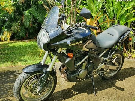 kawasaki versys black used for your motorcycle on the parking motorcycles